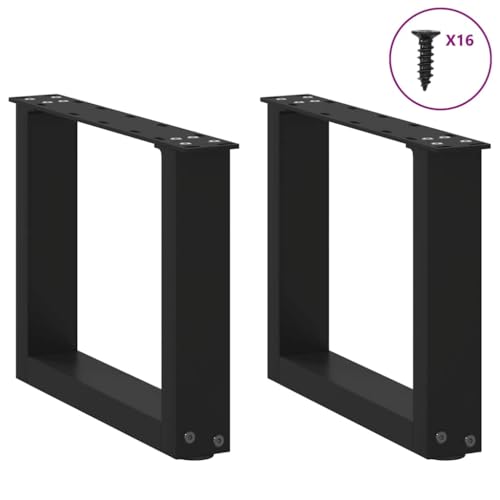 Pieds de table basse en U acier noir 30 cm pour table d'appoint et salon - 3