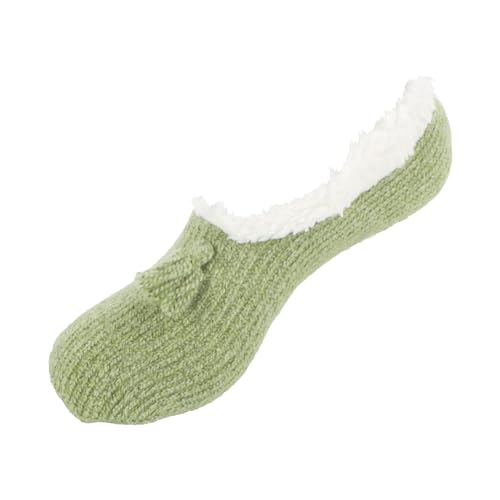 BambooMN Adult Women Super Soft Warm Cozy Fancy Yarn Slippers Non-Slip Lined Socks, Indoor Comfy House Slippers2