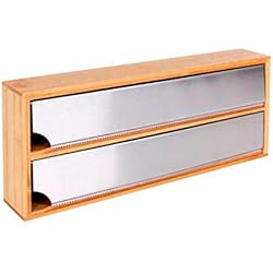 Dispensador Film Cocina AC Dispensador de bambú para Film Transparente Recargable, Soporte de Rollos de Papel de Aluminio, cajón de Almacenamiento de película Adhesiva para Cocina