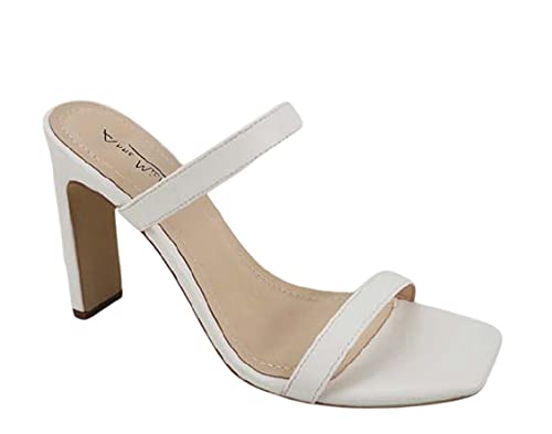 Anne Michelle Women's Square Toe Two Strap High Heeled...