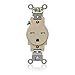Leviton T5661-I Single Receptacle Outlet, Tamper-Resistant, 15 Amp, 250 Volt, Heavy-Duty Industrial Specification Grade, Back or Side Wire, Self-Grounding, Ivory