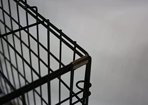 BUNNY BUSINESS UNDERDOG Metal Dog Crate/Cage  Pet Black Metal Folding Cage with 2 Doors Sliding Chew Resistant Plastic Base Tray with Bed Heavy Duty Puppy Training Solution (42" X-LGE, Black)