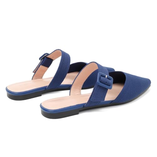 Image of Pointed Toe Mules for Women Flats,Slip On Mules Backless,Wide Width Mules,Mule Slides Flats Sandals