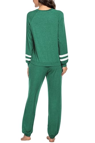 Image of Ekouaer Sweatsuits Womens Loungewear Set Tracksuit Long Sleeve Pajamas Set with Pockets 2 Piece Outfits Lounge Sets