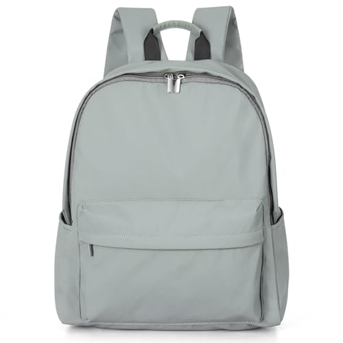 Image of Zicac Canvas Backpack, Classic Basic Daypack, Lightweight Casual Travel Daypack Satchel Backpack (Gray-Green)