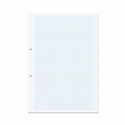 RHINO A4 Loose Leaf Graph Paper 500 Sheets / 1000 Page 20mm Graph Ruling 1-Pack Hole Punched School & Office Stationery Supplies