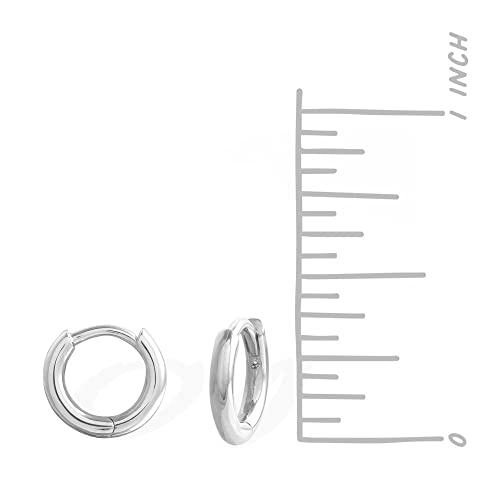 Boma Jewelry Sterling Silver 3/8 Inch Mini Huggie Hoop Earrings3