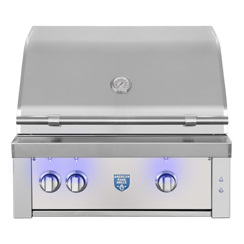 American Made Grills Estate 30-Inch Built-in Grill with Infrared Searing Burner and Rotisserie Kit, Propane (EST30-LP)