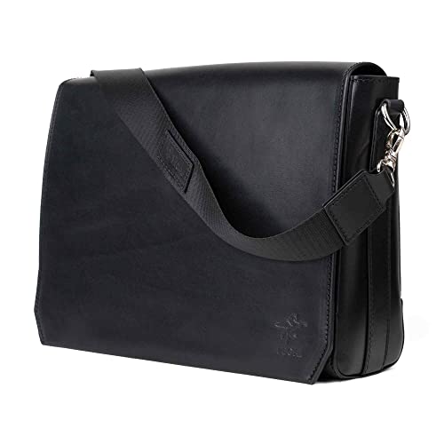 Bolso mensajero de cuero artesanal para laptop 13" miniatura 5