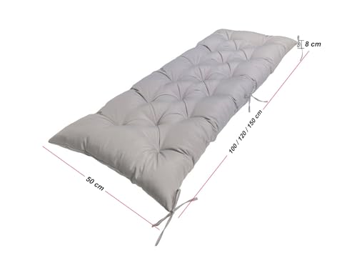 Coussin de banc de jardin imperméable avec rembourrage haute densité de 8 cm