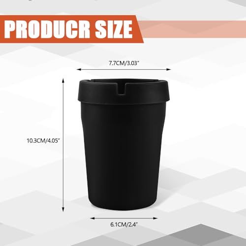 Image of Car Ashtray, Portable Mini Vehicle Cigarette Trash Can, Multifunctional Ashtray with Lid Smell Proof, Car Interior Accessories High Grade Detachable Smokeless Ashtray for Car Cup Holder