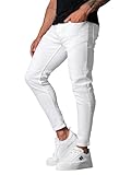 Taschen vorne und hinten OZONEE Herren Jeans Hose Herrenjeans Jeanshose Skinny Röhrenjeans Biker Stretch Regular Slim Fit Straight Sportjeans Herrenhose Denim Baumwolle Baumwollmischung E/5348Z/01 WEIß 36