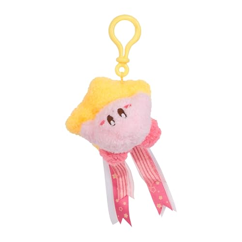 TOMY Mofulatto Kirby & Warp Star Plüsch Clip-On Weicher Sherpa-Fühl Kirby Anhänger Kawaii Taschen-Accessoire Sammelbarer Plüschanhänger für Kinder und Erwachsene Clip für Rucksack oder Tasche
