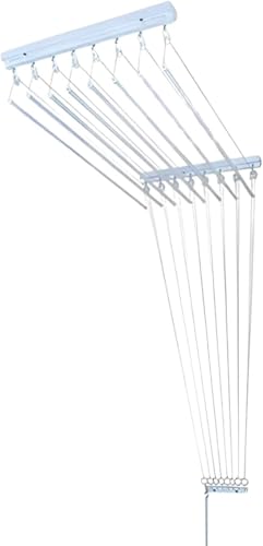 Inovar Metais Varal de Teto Individual 10 Varetas Branco 100cm