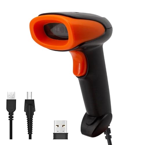 Scanners de código de barras Bluetooth sem fio 1D 2D QR, scanners portáteis com sensor CMOS superior, pistola de digitalização durável recarregável - Conectividade tripla: USB/2.4G/Bluetooth, conecte