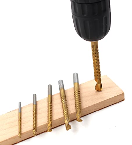 6 piezas de brocas para sierra de ranura con recubrimiento de titanio para carpintería, madera, metal y plástico, brocas de perforación de 3 a 8 mm miniatura 5