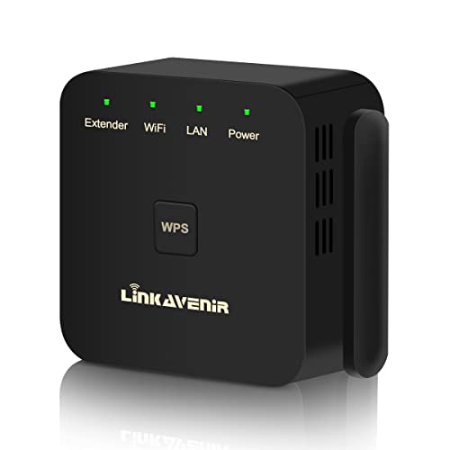 LINKAVENIR WLAN Verstärker WLAN Repeater 300MBit/s 2,4GHz WLAN Verstärker Mit 1 LAN Port 2 Antenne WLAN Verstärker Modus AP Modus Kompatibel zu Allen WLAN Geräten Cover