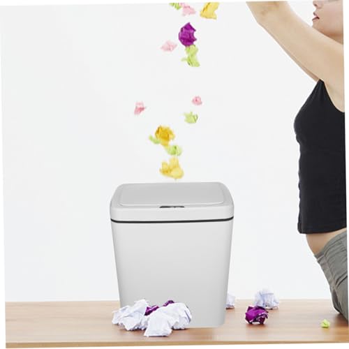 Bote de basura rectangular inteligente Luxshiny blanco miniatura 6