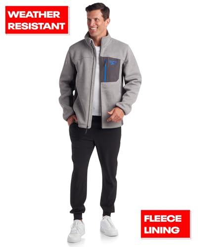 Image of Reebok Men's Sweater Jacket - Fleece Lined Weather Resistant Insulated Outerwear - Cozy Sweater Jackets for Men (Sizes:M-XXL)
