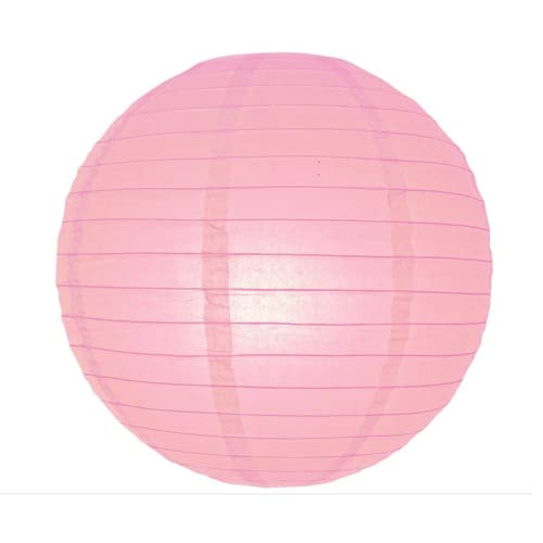Image of Wanna Party 12 Inches Paper Lanterns Light Pink | Hanging Lantern for Diwali Christmas Indoor Outdoor | Home Decor for Marriage Baby Shower Birthday - Pack of 1