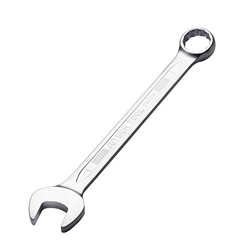 Jetech 1 Inch Combination Wrench - Industrial Grade Spanner with 12-Point Design, 15-Degree Offset, Made with Durable Chrome Vanadium Steel in Sand Blasted Finish, Forged, Heat-Treated, SAE