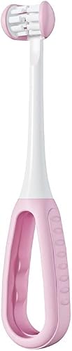 LEYUYO 3 Sided Toothbrush,Kids toothbrushes for Toddler Oral Care Triple Sided Kids toothbrushes, Baby Toothbrush 12 Months and up Complete Teeth and Gum Care,C3-Pink