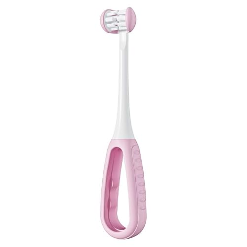 Leyuyo 3 Sided Toothbrush,Kids Toothbrushes For Toddler Oral Care Triple Sided Kids Toothbrushes, Baby Toothbrush 12 Months And Up Complete Teeth And Gum Care,C3-Pink #TOP19
