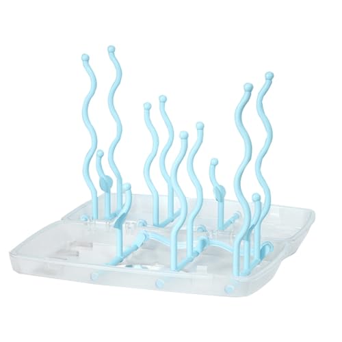 Joberio Tendedero para biberones, Portabiberones extraíble, Escurridor plegable, Tendedero para guardar biberones multifuncional, bandeja de agua para biberones, tetinas, tazas