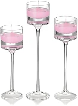 مجموعة Yummi من 18 شمعة عائمة وحاملي Monet Stem - Blush   