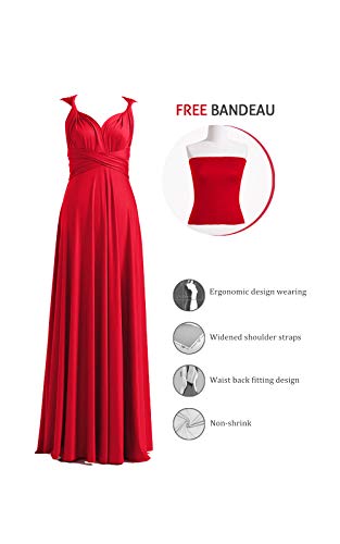 Image of 72styles Infinity Dress with Bandeau, Convertible Bridesmaid Dress, Long, Plus Size, Multi-Way Dress, Twist Wrap Dress