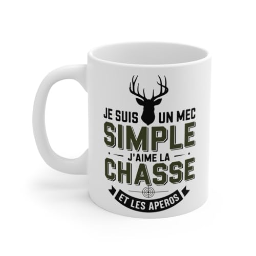 Mug J'aime la Chasse et Les Apéros - Tasse Humoristique pour Chasseur - Cadeau Original Taille 11oz