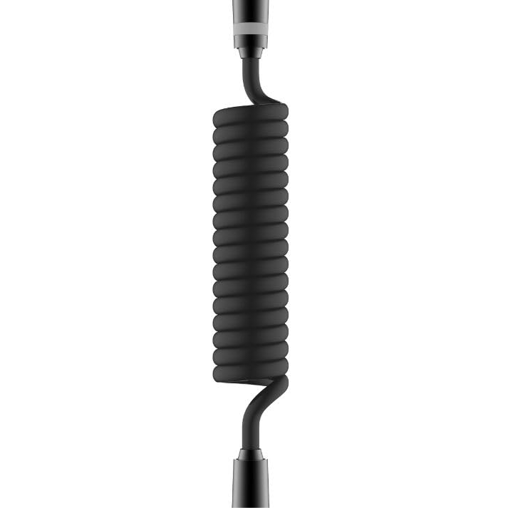 Image of Mila Telephonic Hose for Bathroom - 2 Meter, Black| Flexible PU Shower Hose Pipe /Jet Spray Pipe /Bidet Sprayer Hose | Explode-Proof Spring Coil Design | 1.5 Yr Warranty