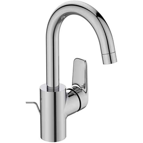 Ideal Standard Ceraflex Waschtischarmatur, Auslaufhöhe 191 mm, wassersparender Wasserhahn Badezimmer, mit Ablaufgarnitur, schnelle Montage – Chrom (116x206x288 mm)