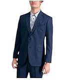 Haggar Men's Travel Performance Solid Gab Tailored Fit Suit Separate Coat Suit, Blue, 44R