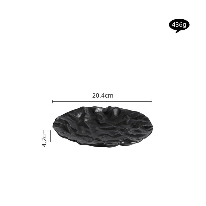 Platos de Camping Plato plano de carne occidental Plato de cena de cerámica en blanco y negro Plato de ensalada de frutas for el hogar Platos de postre for el desayuno Vajilla Plato frío Plato Decorat