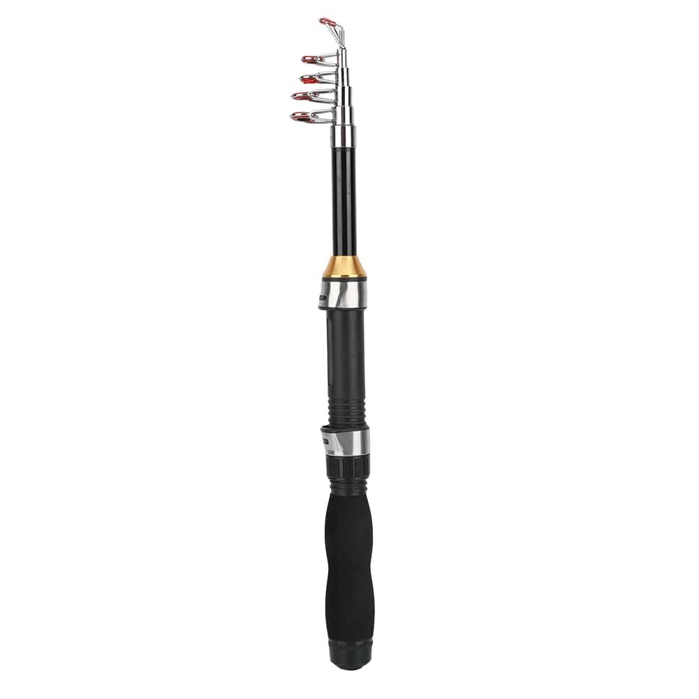 Alomejor Mini Caña de Pescar 1.2m para Pesca en Mar y Agua Dulce - Portátil y Ligera para Pesca al Aire, Ideal para Principiantes y Expertos, Resistente y Fácil de Transportar