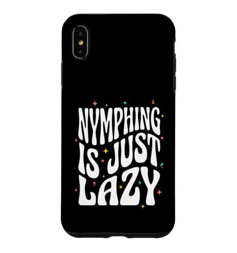 Fly Fishing Nymphing Is Just Lazy Retro Trout Angler �X�}�z�P�[�X iPhone XS Max �p