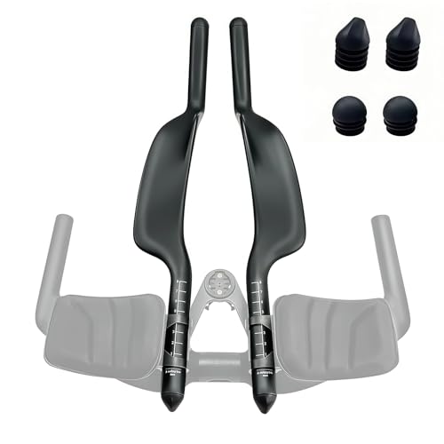 Joxvizx Carbon Fahrrad TT Armlehnen Lenker Aerobars Erweiterung Triathlon Zeitfahren Fahrrad Lenkerendstücke Bullhorn Basislenker 22,2 mm für Straßenzweiräder, TT-Fahrräder, Fixed-Gear, Rennräder
