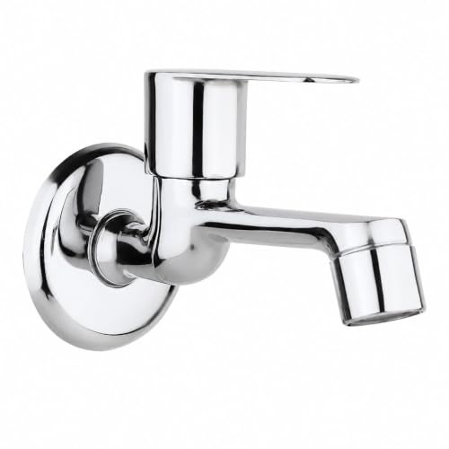 Image of Furiq Bath F-Series Brass Long Body Bib Cock Tap for Bathroom & Kitchen | Chrome Plated Wall Mounted Faucet | Quarter Turn Handle | Rust Proof & Leak Resistant | 1 /2 Inch BSP Thread