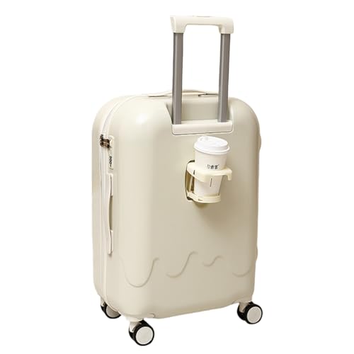 Carry On Luggage with Spinner Wheels & TSA Expandable Fashionable Hard Shell Suitcase, 20 Inch Carry-On, Light Blue, white, 24inch