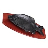 Toyvian Plato para Asar en Hierro con Forma de Pescado, Bandeja para Servir Alimentos y Aperitivos, Resistente al Calor, Base de Madera, Adecuado para Barbacoa, Restaurantes y Hogar, 1