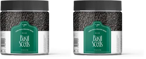 Image of Jivo Raw Basil Seeds for weight loss - 200gm | Sabja Seed, Takmuria Seeds 200g (Jar Pack) | High Fibre And Omega 3 (Pack of 2)