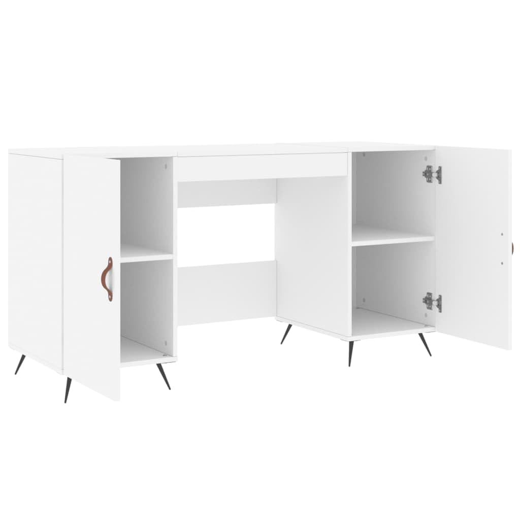 vidaXL Escritorio Madera de ingeniería Blanco 140x50x75 cm, Escritorio de Ordenador, Escritorio de Estudio, Muebles de Oficina en casa