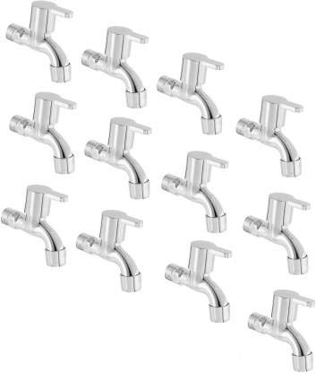 Torofy Stainless Steel Flora Bib Cock Bathroom Kitchen Tap Foam Flow with Wall Flange (Pack of 12)