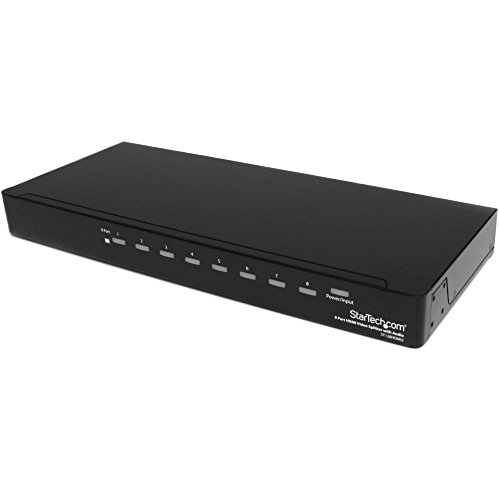 StarTech.com 8出力対応HDMIスプリッター分配器 3.5mmステレオオーディオ対応 1080p/1920x1200 ラックマウント対応 ST128HDMI2