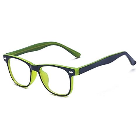 Outray Blue Light Blocking Computer Glasses for Anti Eyestrain Anti Glare Lens Lightweight Frame Eyeglasses for Kids/Teens Green Cover