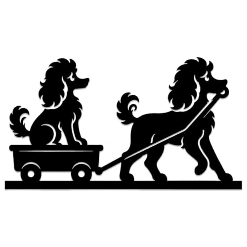 Poodle Dog Pulling Wagon Metal Wall Art Metal Signs Metal