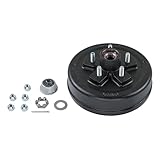 Lippert Complete Pre-Greased Hub Assembly Kit for 3,500-lb. Axle Hubs with Brake Hub Assembly, Dust Cap, Cotter Pin, 6-Slot Castle Spindle Nut, Round Spindle Washer, (5) 60° Cone Trailer Lug Nuts