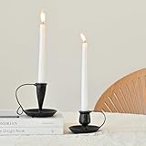 Set of 2 Vintage Candle Holders, Black Candle Sticks Holder Decor, Modern Decorative Tapered Candlestick Holders Centerpiece for Dining Table Centerpiece, Party Decor