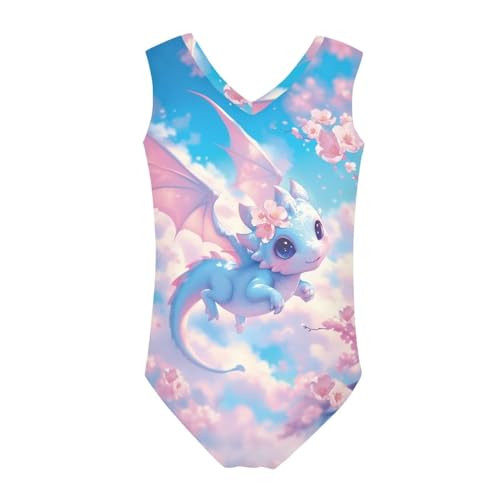 Image of Cartoon Pattern Kids Girls Bathing Suits One Piece Swimsuit Soft & Quick Dry, 5-14Years